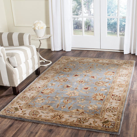 Royalty Wool Rug in Blue and Beige