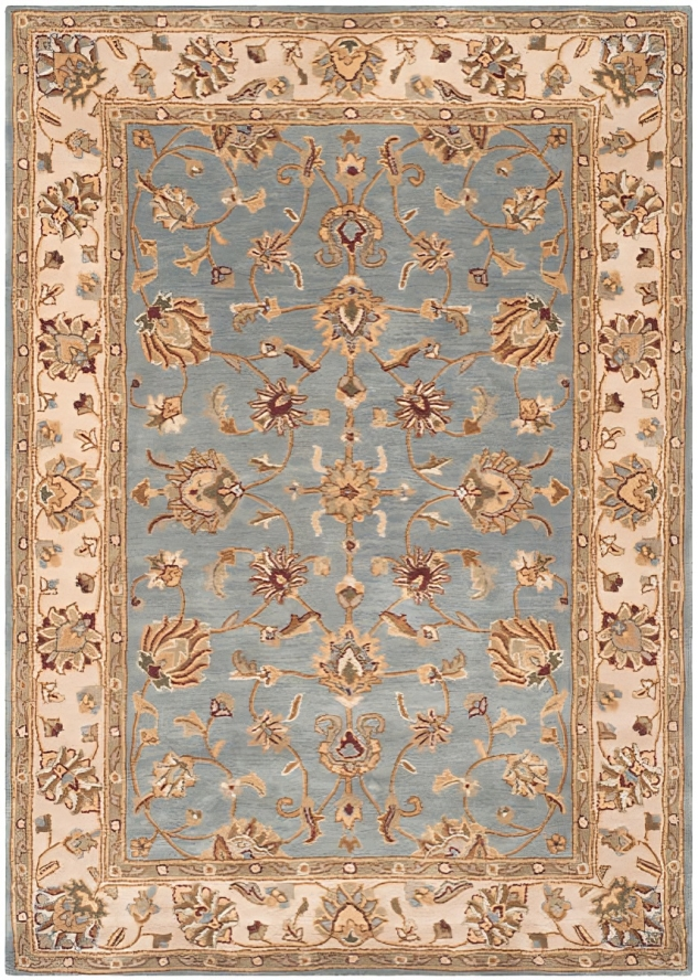 Royalty Wool Rug in Blue and Beige