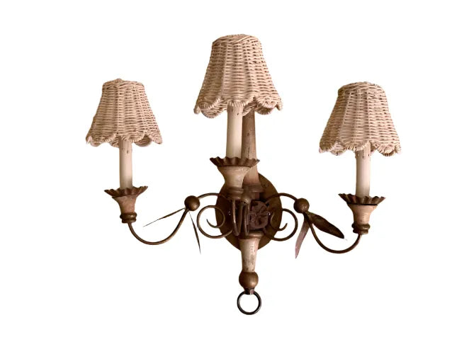 Sconce Rattan Lampshades (Scalloped in Ivory)