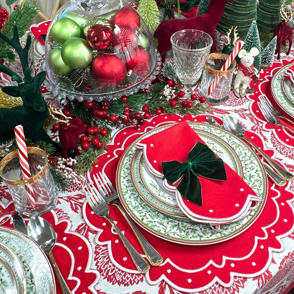 Red Flower and Vine - Tablecloth