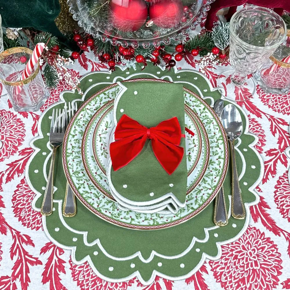 Red Flower and Vine - Tablecloth