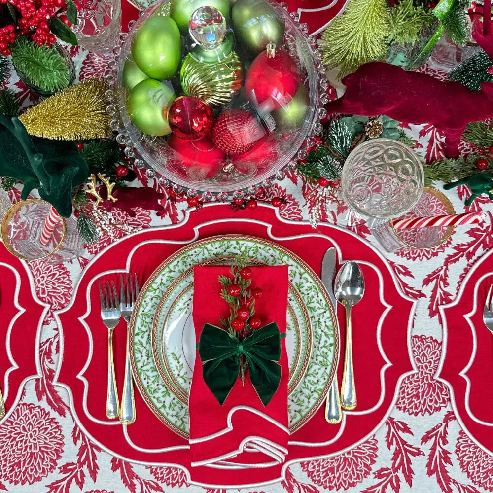 Red Flower and Vine - Tablecloth