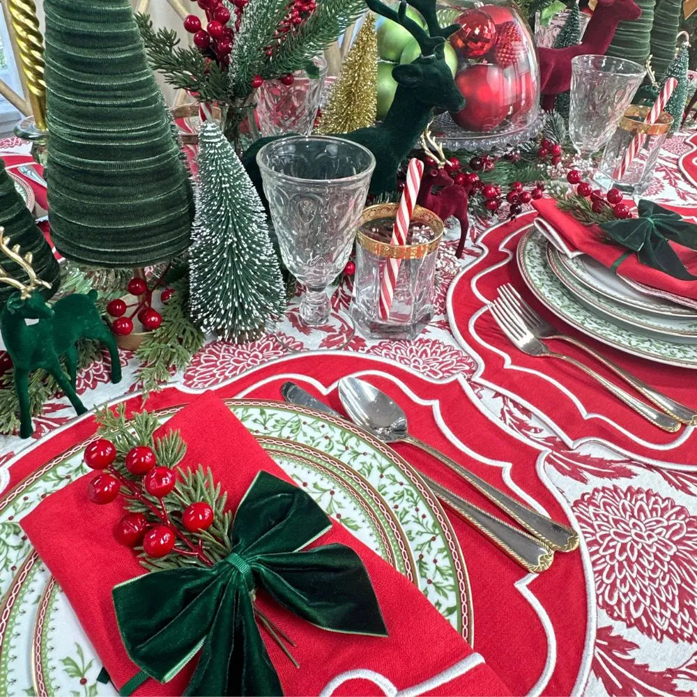 Red Flower and Vine - Tablecloth