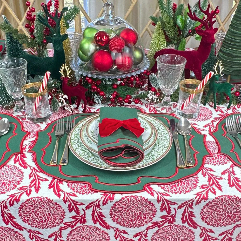 Red Flower and Vine - Tablecloth