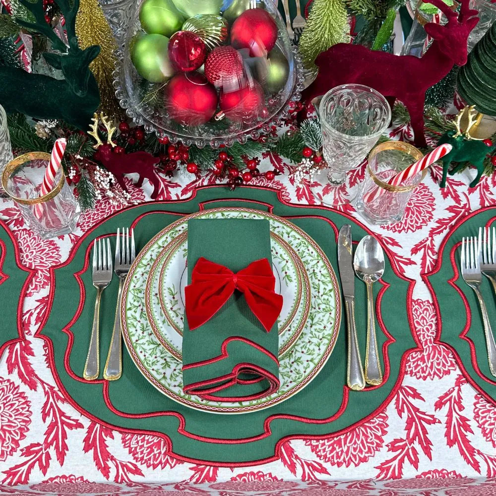 Red Flower and Vine - Tablecloth