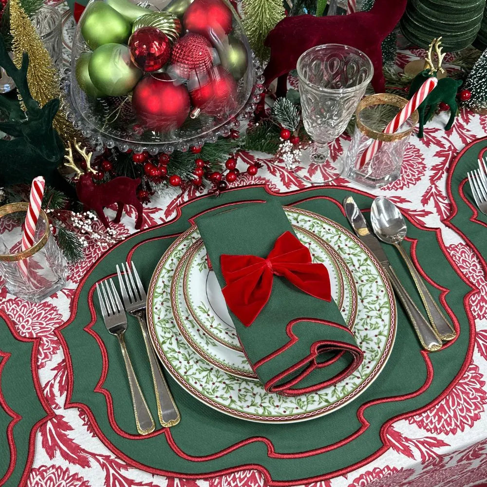 Red Flower and Vine - Tablecloth