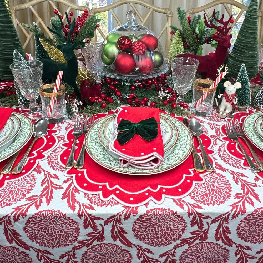 Red Flower and Vine - Tablecloth