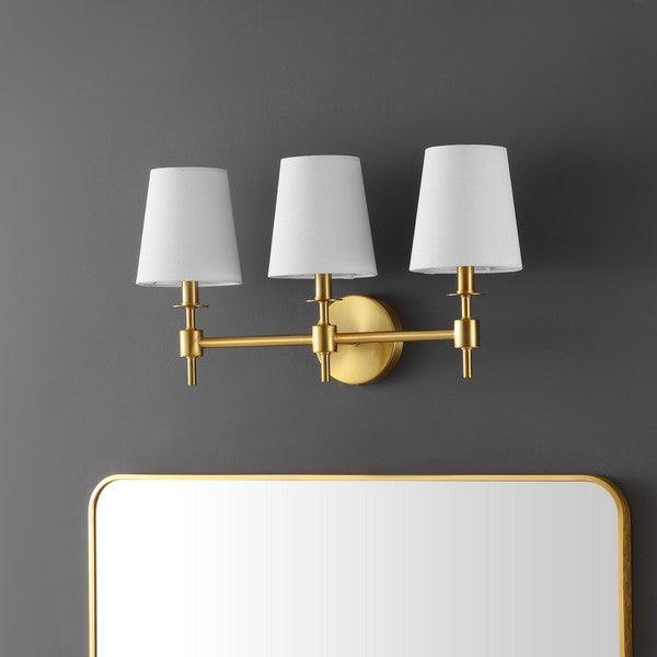 Safavieh Davielle 3 Light Brass-White Iron Wall Sconce