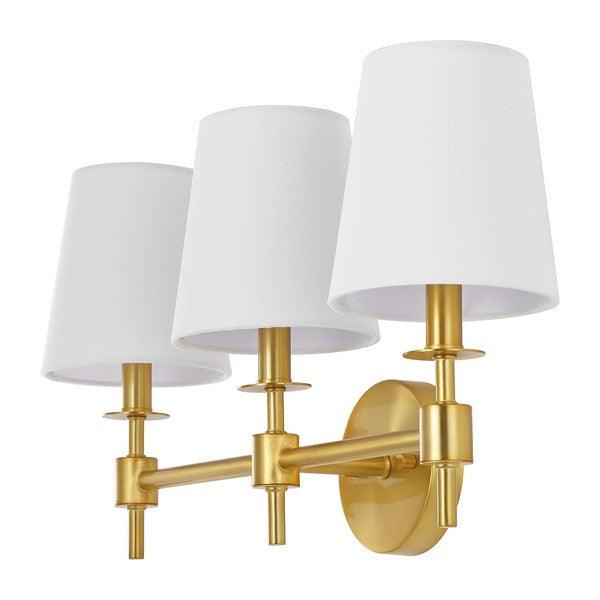 Safavieh Davielle 3 Light Brass-White Iron Wall Sconce