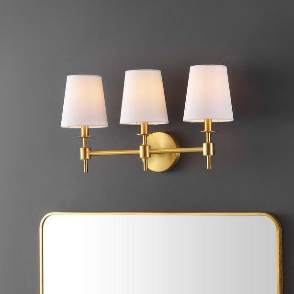 Safavieh Davielle 3 Light Brass-White Iron Wall Sconce