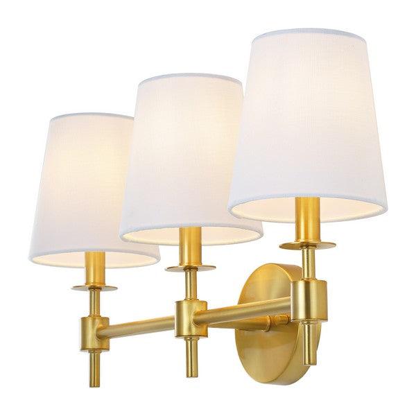 Safavieh Davielle 3 Light Brass-White Iron Wall Sconce