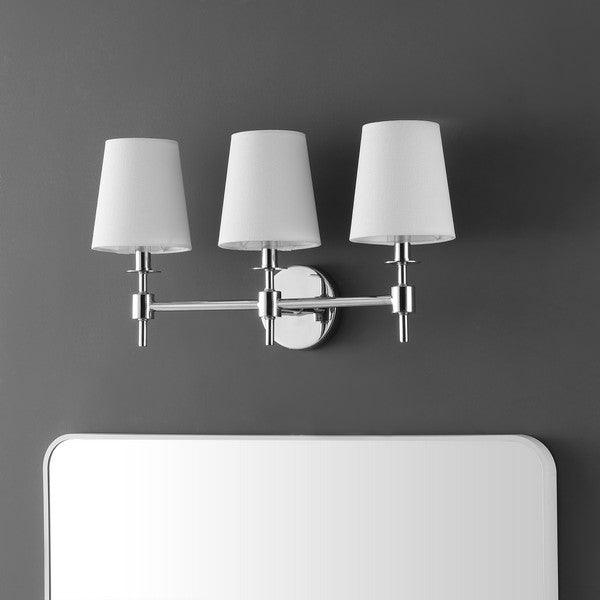 Safavieh Davielle 3 Light Chrome-White Iron Wall Sconce