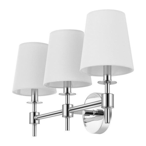 Safavieh Davielle 3 Light Chrome-White Iron Wall Sconce