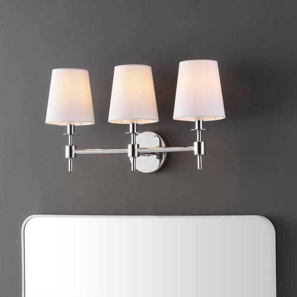 Safavieh Davielle 3 Light Chrome-White Iron Wall Sconce