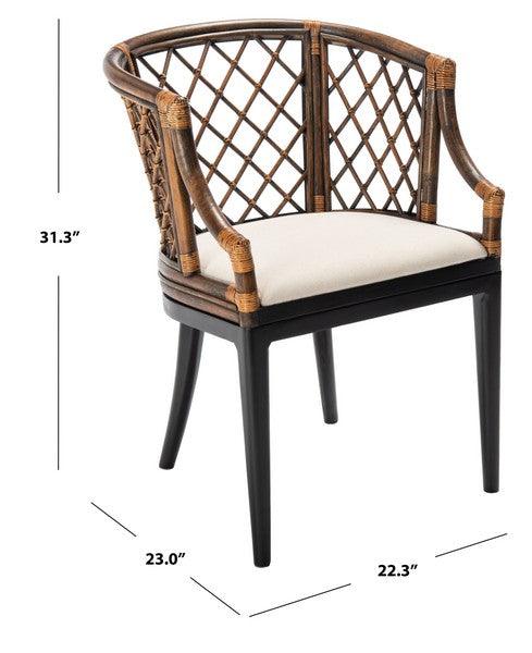 Safavieh Carlotta Natural-Black Arm Chair