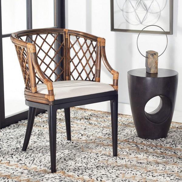 Safavieh Carlotta Natural-Black Arm Chair