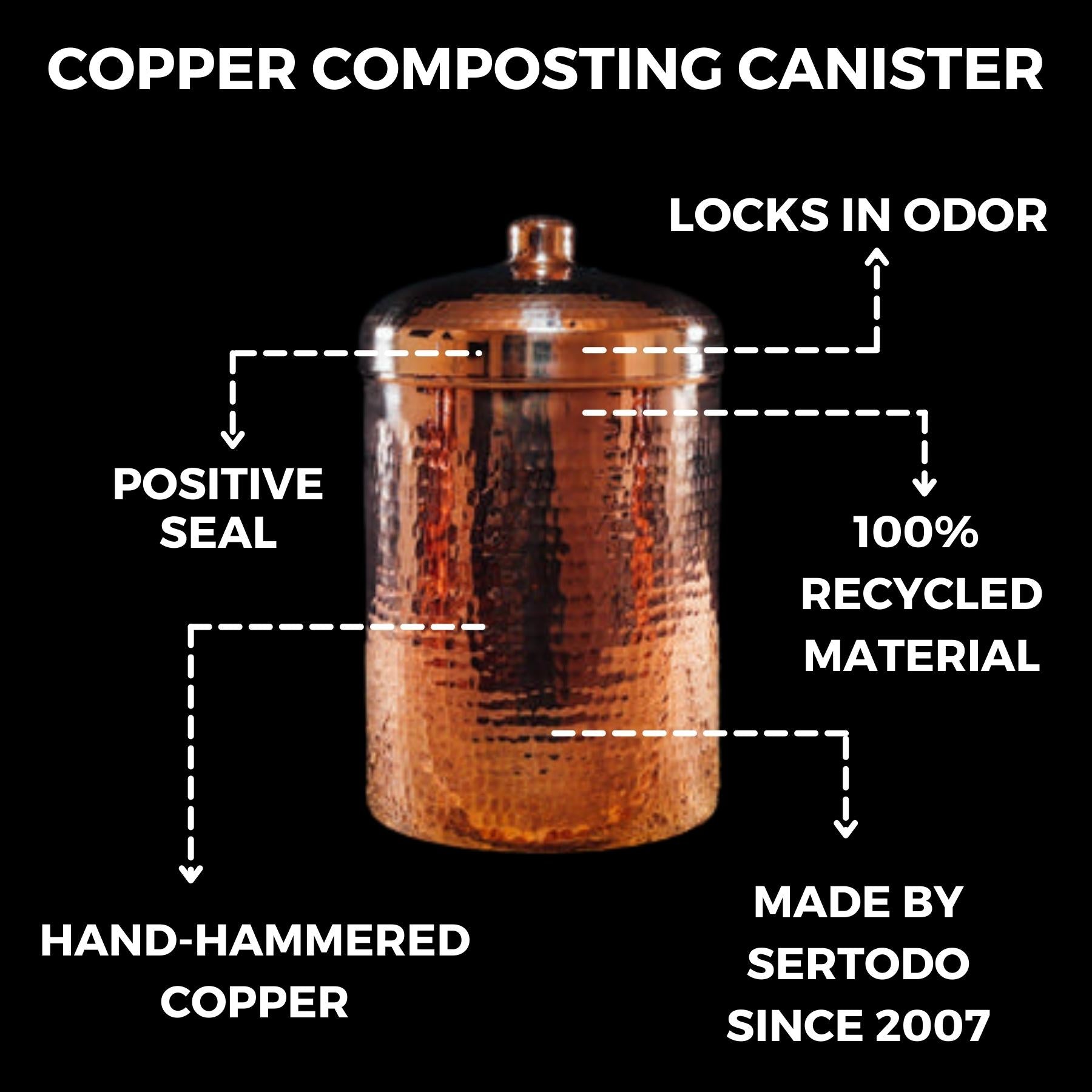 Copper Kitchen Compost Bin (Canisters)