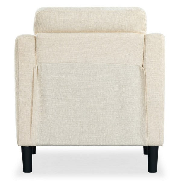 Nathaniel Tufted Back Accent Chair in Cream