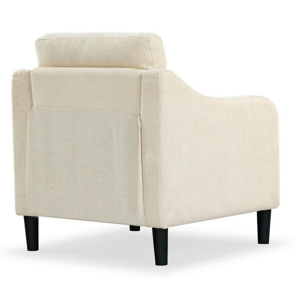 Nathaniel Tufted Back Accent Chair in Cream