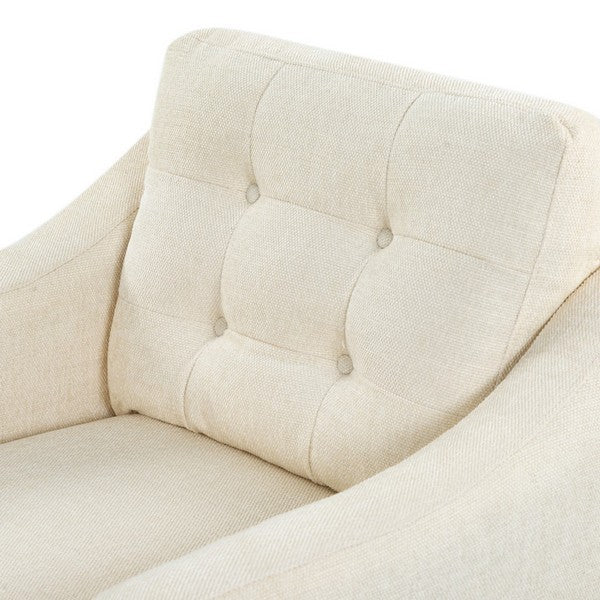 Nathaniel Tufted Back Accent Chair in Cream