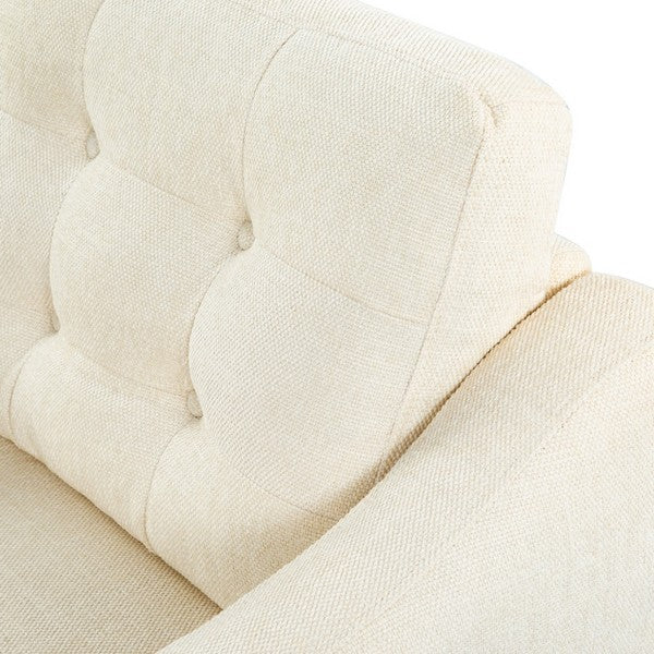 Nathaniel Tufted Back Accent Chair in Cream