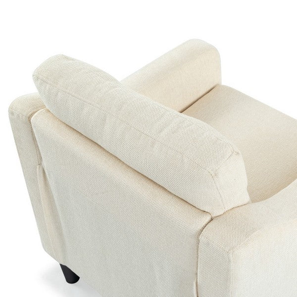 Nathaniel Tufted Back Accent Chair in Cream