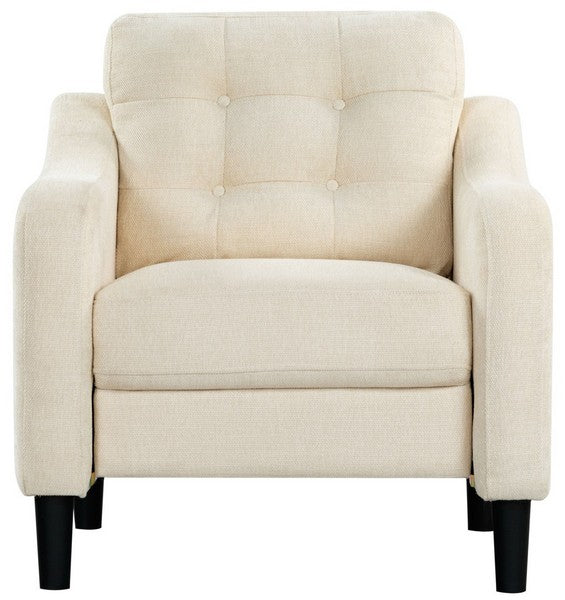 Nathaniel Tufted Back Accent Chair in Cream