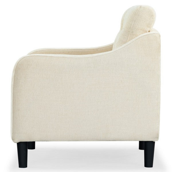 Nathaniel Tufted Back Accent Chair in Cream