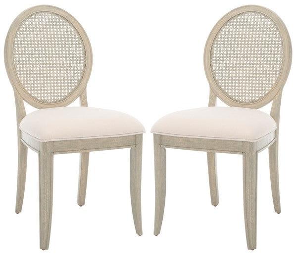 Safavieh Karlee Rustic Grey Rattan Back Dining Chair (Set of 2)