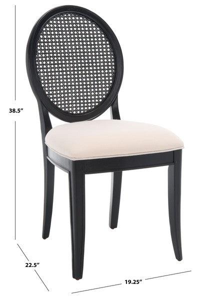 Safavieh Karlee Black Rattan Back Dining Chair (Set of 2)