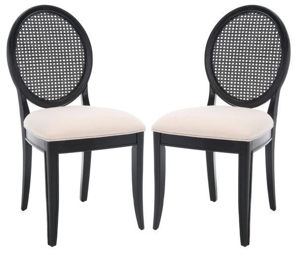 Safavieh Karlee Black Rattan Back Dining Chair (Set of 2)