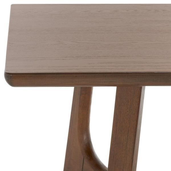 Adelee Wood Dining Table in Medium Oak with V-shaped Trestle Base