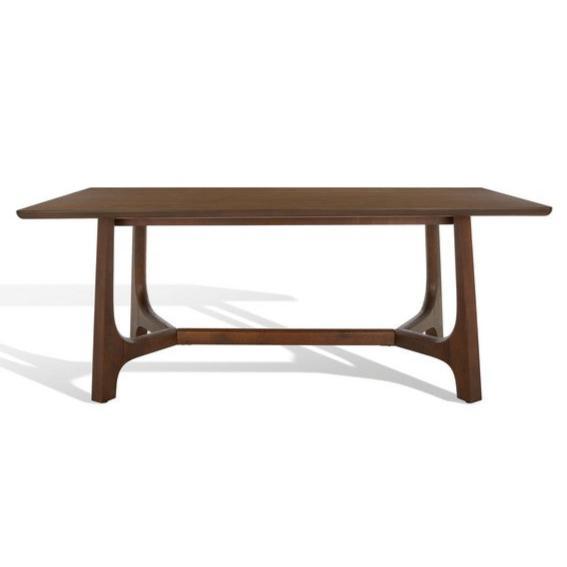 Adelee Wood Dining Table in Medium Oak with V-shaped Trestle Base