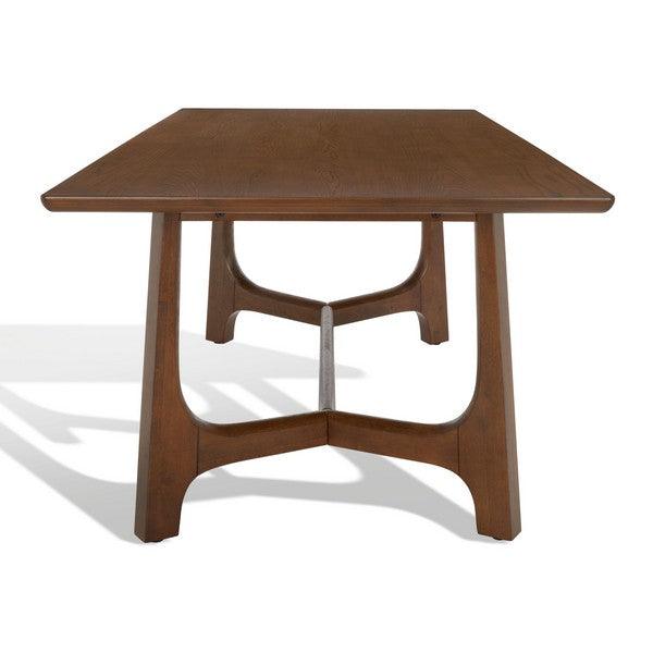 Adelee Wood Dining Table in Medium Oak with V-shaped Trestle Base