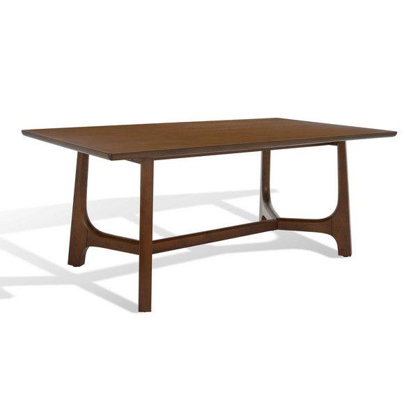 Adelee Wood Dining Table in Medium Oak with V-shaped Trestle Base