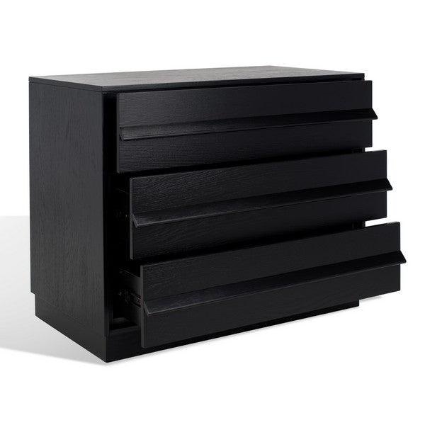 Safavieh Deirdra Black 3-Drawer Wood Chest