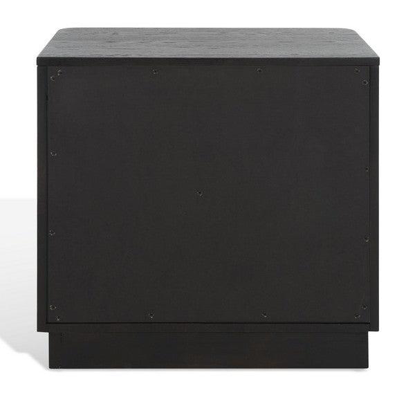 Safavieh Gabrietta Oak Veneer Nightstand in Black with 2 Drawers