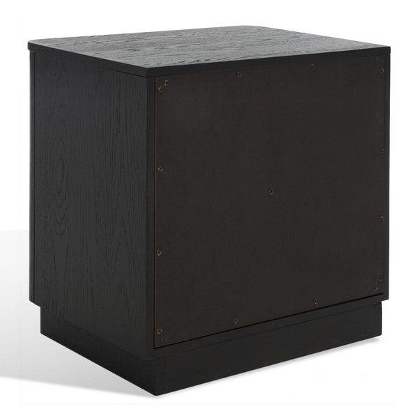 Safavieh Gabrietta Oak Veneer Nightstand in Black with 2 Drawers