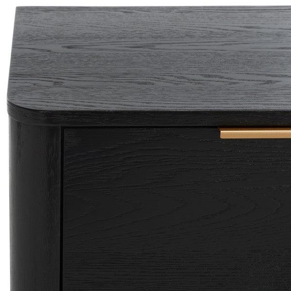 Safavieh Gabrietta Oak Veneer Nightstand in Black with 2 Drawers