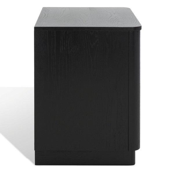 Safavieh Gabrietta Oak Veneer Nightstand in Black with 2 Drawers