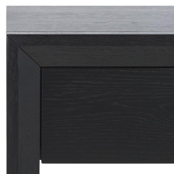 Safavieh Darnell Rubberwood Nightstand in Black with 1 Drawer