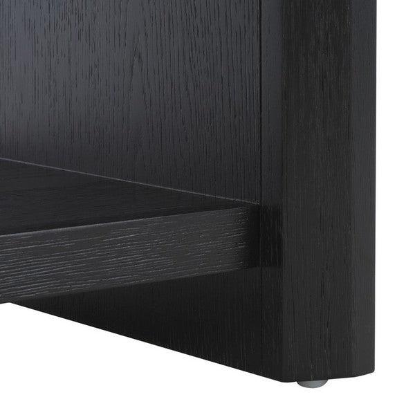 Safavieh Darnell Rubberwood Nightstand in Black with 1 Drawer