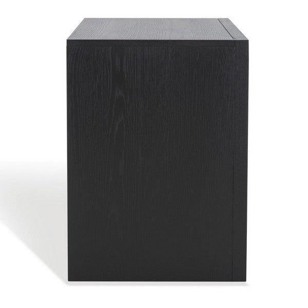 Safavieh Darnell Rubberwood Nightstand in Black with 1 Drawer