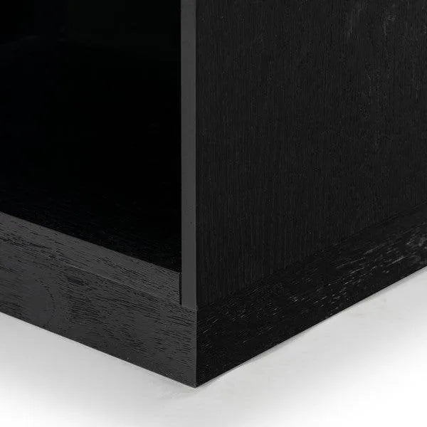 Safavieh Deirdra Rubberwood Nightstand in Black with 1 Drawer