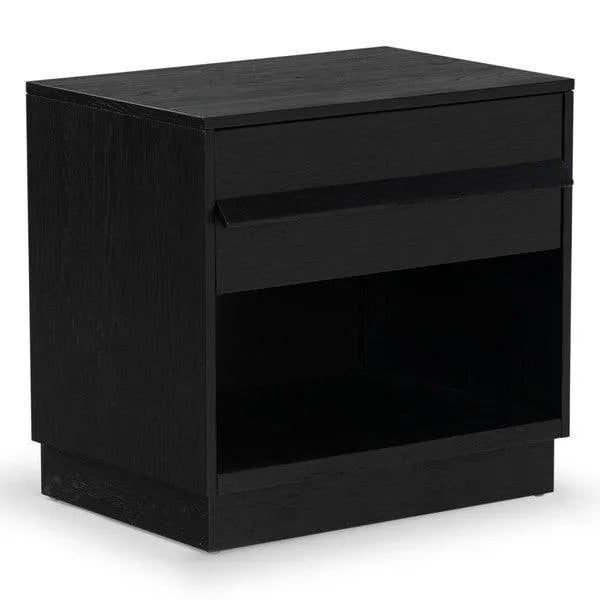 Safavieh Deirdra Rubberwood Nightstand in Black with 1 Drawer