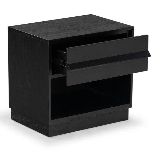 Safavieh Deirdra Rubberwood Nightstand in Black with 1 Drawer