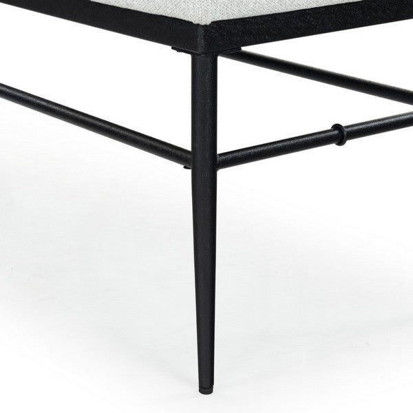 Theabella Wood Bench in Black and Light Gray with Metal Frame