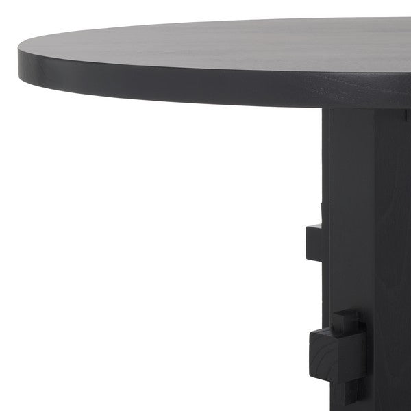 Tabytha Elm Wood Coffee Table in Black with Oversized Oval Top