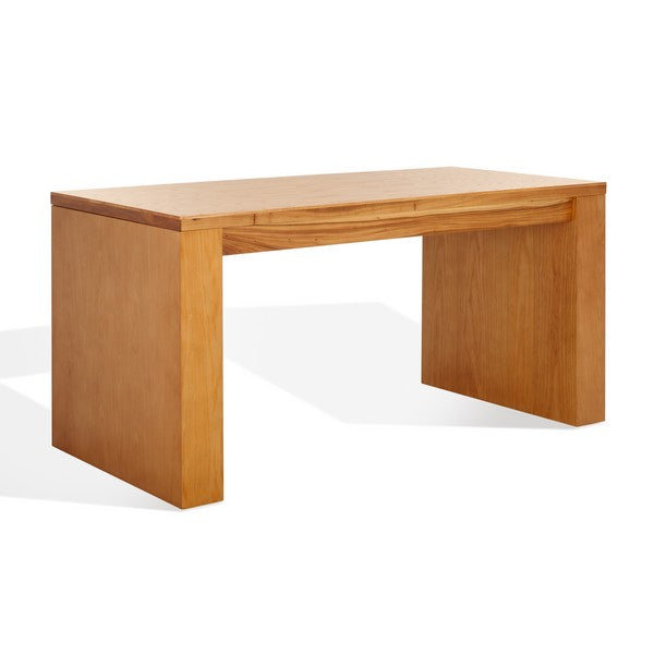 Deborah Elm Wood Desk in Natural with Drawer