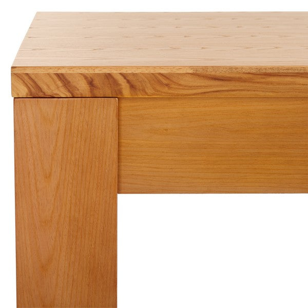 Deborah Elm Wood Desk in Natural with Drawer